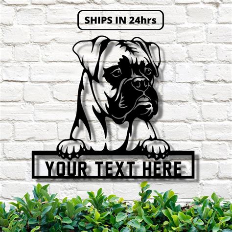 metal boxer dog sign|Boxer Dog Metal Sign .